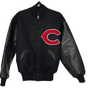 Vintage Cincinnati Reds Varsity Jacket S TM Athletics Wool Vinyl MLB Made USA